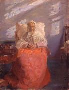 Anna Ancher Mrs Ane Brndum in the blue room France oil painting artist